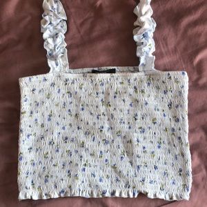 forever 21 crop tee ruffled strap